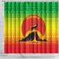 Ethiopia Christmas Shower Curtain Mountain Gazelle Sunset Ethiopian Flag - African Pride