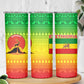 Ethiopia Christmas Skinny Tumbler Mountain Gazelle Sunset Ethiopian Flag - African Pride