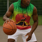 Ethiopia Christmas Sleeveless Hoodie Mountain Gazelle Sunset Ethiopian Flag - African Pride