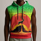 Ethiopia Christmas Sleeveless Hoodie Mountain Gazelle Sunset Ethiopian Flag - African Pride