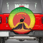 Ethiopia Christmas Spare Tire Cover Mountain Gazelle Sunset Ethiopian Flag - African Pride