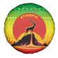 Ethiopia Christmas Spare Tire Cover Mountain Gazelle Sunset Ethiopian Flag - African Pride