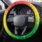 Ethiopia Christmas Steering Wheel Cover Mountain Gazelle Sunset Ethiopian Flag - African Pride