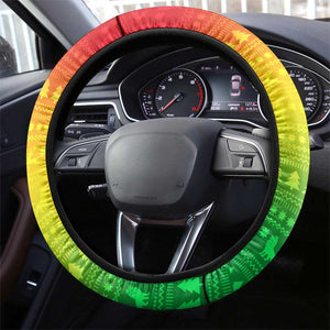Ethiopia Christmas Steering Wheel Cover Mountain Gazelle Sunset Ethiopian Flag - African Pride