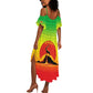 Ethiopia Christmas Summer Maxi Dress Mountain Gazelle Sunset Ethiopian Flag - African Pride