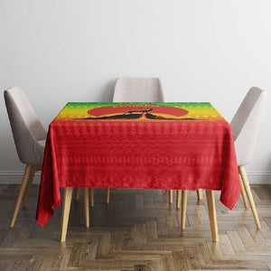 Ethiopia Christmas Tablecloth Mountain Gazelle Sunset Ethiopian Flag - African Pride