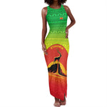 Ethiopia Christmas Tank Maxi Dress Mountain Gazelle Sunset Ethiopian Flag - African Pride