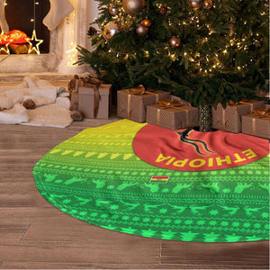 Ethiopia Christmas Tree Skirt Mountain Gazelle Sunset Ethiopian Flag - African Pride