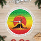 Ethiopia Christmas Tree Skirt Mountain Gazelle Sunset Ethiopian Flag - African Pride