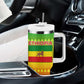 Ethiopia Christmas Tumbler With Handle Mountain Gazelle Sunset Ethiopian Flag - African Pride