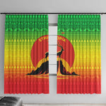 Ethiopia Christmas Window Curtain Mountain Gazelle Sunset Ethiopian Flag - African Pride