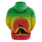 Ethiopia Christmas Zip Hoodie Mountain Gazelle Sunset Ethiopian Flag - African Pride