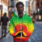 Ethiopia Christmas Zip Hoodie Mountain Gazelle Sunset Ethiopian Flag - African Pride