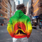 Ethiopia Christmas Zip Hoodie Mountain Gazelle Sunset Ethiopian Flag - African Pride