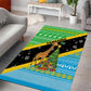 Tanzania Christmas Area Rug Giraffe Christmas Tree Snowflakes and Flag - African Pride