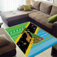 Tanzania Christmas Area Rug Giraffe Christmas Tree Snowflakes and Flag - African Pride