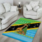 Tanzania Christmas Area Rug Giraffe Christmas Tree Snowflakes and Flag - African Pride