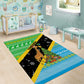 Tanzania Christmas Area Rug Giraffe Christmas Tree Snowflakes and Flag - African Pride