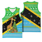 Tanzania Christmas Basketball Jersey Giraffe Christmas Tree Snowflakes and Flag - African Pride