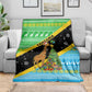 Tanzania Christmas Blanket Giraffe Christmas Tree Snowflakes and Flag - African Pride