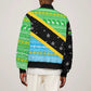 Tanzania Christmas Bomber Jacket Giraffe Christmas Tree Snowflakes and Flag - African Pride