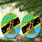 Tanzania Christmas Ceramic Ornament Giraffe Christmas Tree Snowflakes and Flag - African Pride