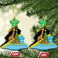Tanzania Christmas Ceramic Ornament Giraffe Christmas Tree Snowflakes and Flag - African Pride