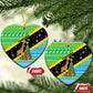 Tanzania Christmas Ceramic Ornament Giraffe Christmas Tree Snowflakes and Flag - African Pride