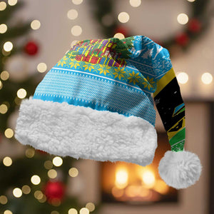 Tanzania Christmas Santa Hat Giraffe Christmas Tree Snowflakes and Flag - African Pride