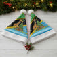 Tanzania Christmas Santa Hat Giraffe Christmas Tree Snowflakes and Flag - African Pride