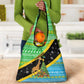 Tanzania Christmas Grocery Bag Giraffe Christmas Tree Snowflakes and Flag - African Pride