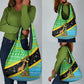 Tanzania Christmas Grocery Bag Giraffe Christmas Tree Snowflakes and Flag - African Pride