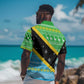 Tanzania Christmas Hawaiian Shirt Giraffe Christmas Tree Snowflakes and Flag - African Pride