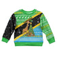 Tanzania Christmas Kid Ugly Christmas Sweater Giraffe Christmas Tree Snowflakes and Flag - African Pride
