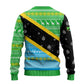 Tanzania Christmas Ugly Christmas Sweater Giraffe Christmas Tree Snowflakes and Flag - African Pride