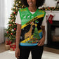 Tanzania Christmas Knitted V-Neck Vest Giraffe Christmas Tree Snowflakes and Flag - African Pride