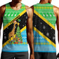 Tanzania Christmas Men Tank Top Giraffe Christmas Tree Snowflakes and Flag - African Pride