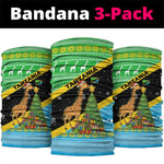 Tanzania Christmas Neck Gaiter Giraffe Christmas Tree Snowflakes and Flag - African Pride
