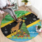 Tanzania Christmas Round Carpet Giraffe Christmas Tree Snowflakes and Flag - African Pride