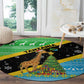 Tanzania Christmas Round Carpet Giraffe Christmas Tree Snowflakes and Flag - African Pride