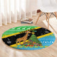 Tanzania Christmas Round Carpet Giraffe Christmas Tree Snowflakes and Flag - African Pride