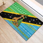 Tanzania Christmas Rubber Doormat Giraffe Christmas Tree Snowflakes and Flag - African Pride