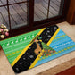 Tanzania Christmas Rubber Doormat Giraffe Christmas Tree Snowflakes and Flag - African Pride