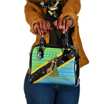 Tanzania Christmas Shoulder Handbag Giraffe Christmas Tree Snowflakes and Flag - African Pride