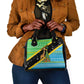 Tanzania Christmas Shoulder Handbag Giraffe Christmas Tree Snowflakes and Flag - African Pride