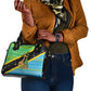 Tanzania Christmas Shoulder Handbag Giraffe Christmas Tree Snowflakes and Flag - African Pride