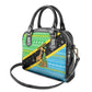 Tanzania Christmas Shoulder Handbag Giraffe Christmas Tree Snowflakes and Flag - African Pride