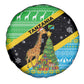 Tanzania Christmas Spare Tire Cover Giraffe Christmas Tree Snowflakes and Flag - African Pride