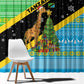 Tanzania Christmas Window Curtain Giraffe Christmas Tree Snowflakes and Flag - African Pride