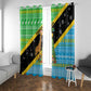 Tanzania Christmas Window Curtain Giraffe Christmas Tree Snowflakes and Flag - African Pride